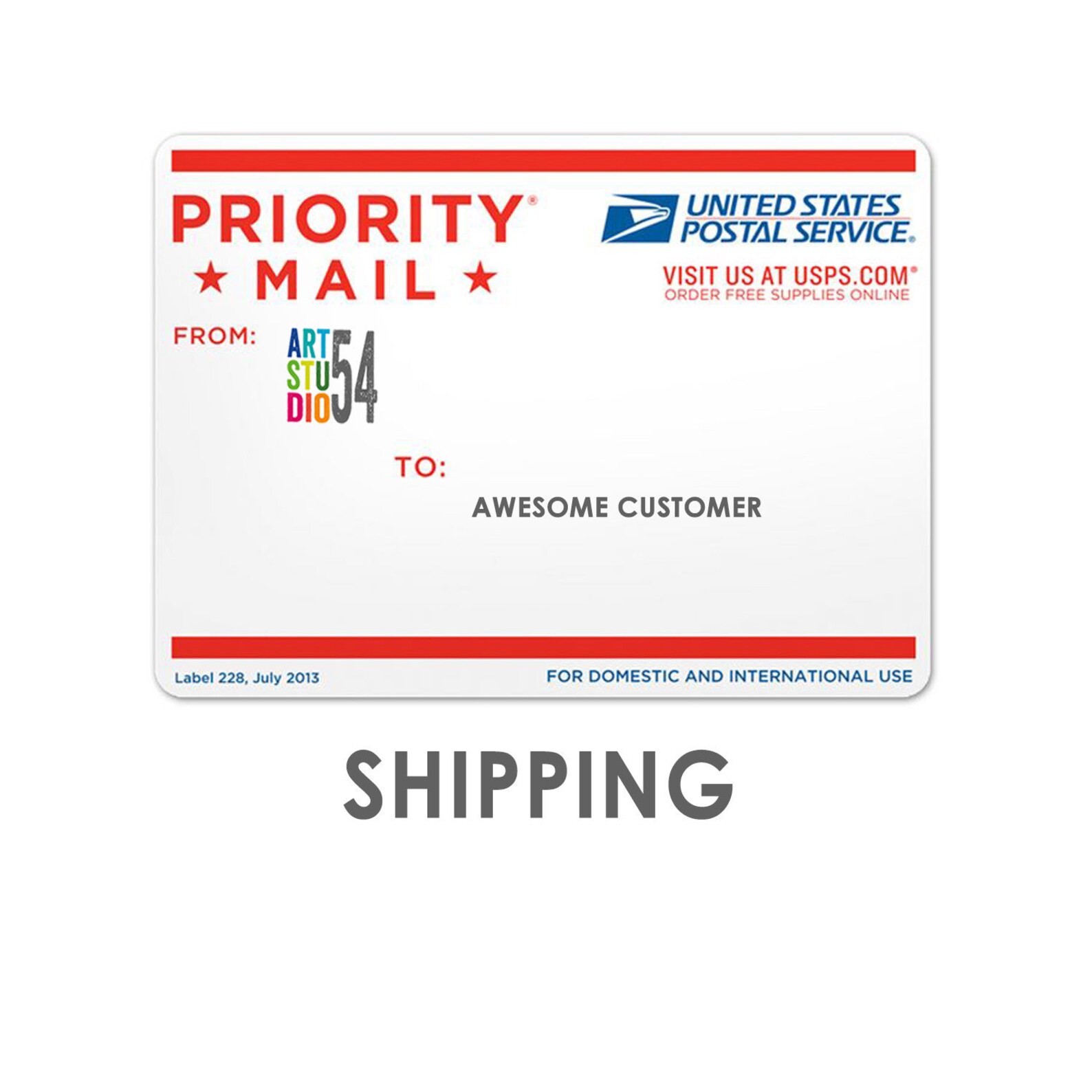 Shipping and Handling USPS Priority Mail 13 Day Etsy