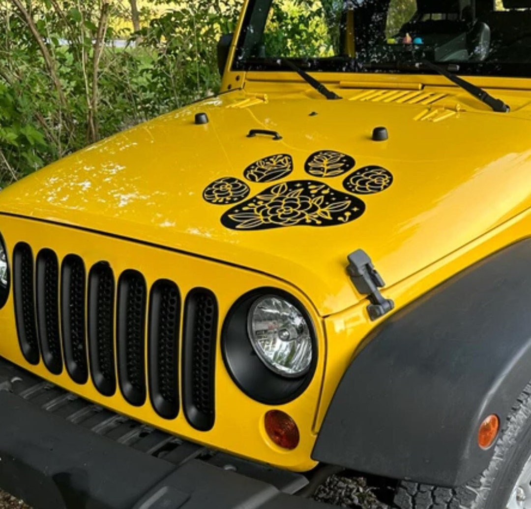 Paw Print Vinyl Decal Accessories, Hood Decals for Women, Vinyl