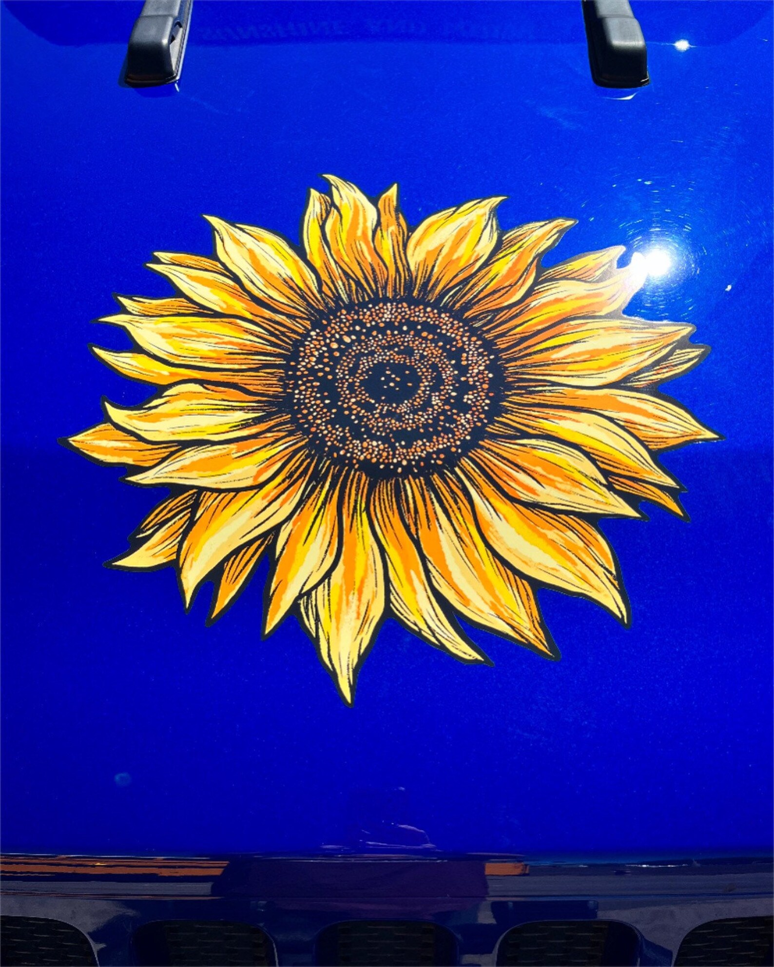 Sunflower Vinyl Printed Sticker Decal Accessories Hood Decals Etsy