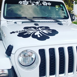 Hibiscus Flower Hood Decals for Women Vinyl Stickers - Hibiscus Flower by Artstudio54
