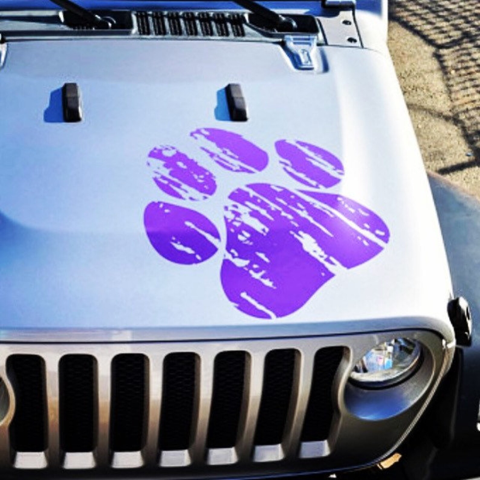 Paw Print Vinyl Decal Jeep Wrangler Accessories Hood Decals Etsy