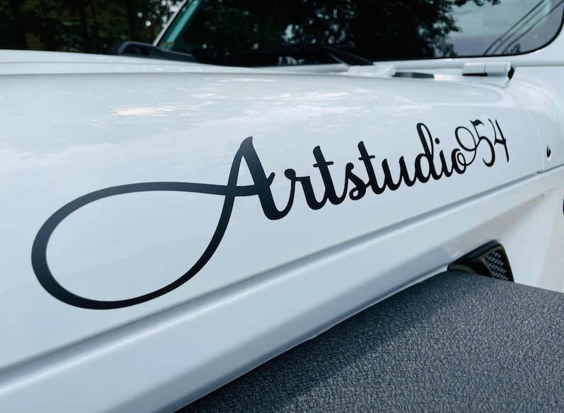 Two Vinyl Hood Decals Custom Name Text - Accessories, Hood Decals for Women, Vinyl Stickers - Oracle - by Artstudio54 image 10