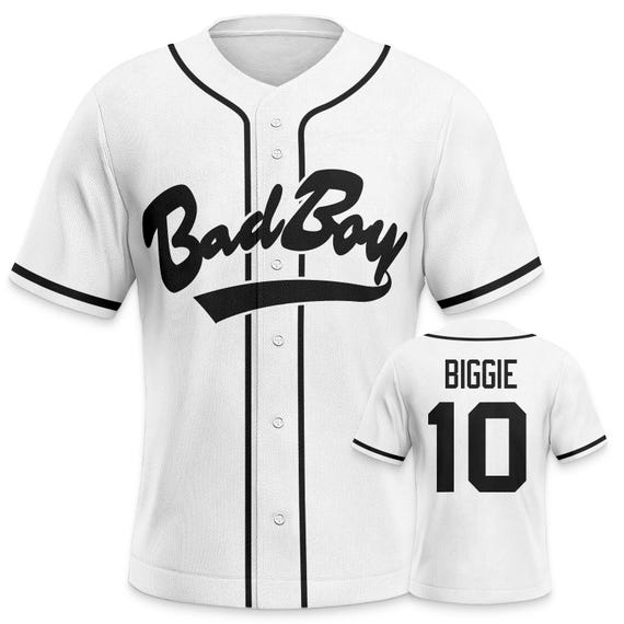 憧れの #10 Boy Bad 90s Retro Men's Biggie Neck Jersey–crew Baseball Clothing