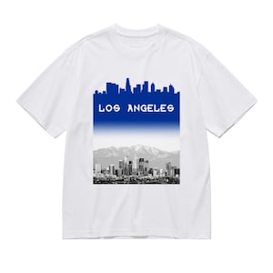 Unisex Los Angeles City Baseball T-shirt,City Nigh Scene Baseball Team Graphic Shirt,White/Black Baseball Tee S-3XL,100% Cotton Shirt Gifts