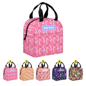 Personalized Cartoon Print Lunch Bag: Custom Name Back to School Gift