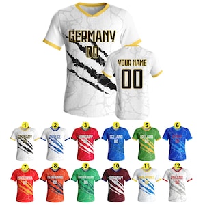 Custom Soccer Jersey Personalized Printed/Embroidered Name Number Logo, Claw marks Print Shirts Fans Gift for Men Women Youth
