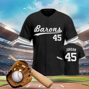 Mens Hip Hop #45 Baseball Jersey–90s Style Button Up Crew Neck Jersey–Athletic Baseball Shirt for Practice–Breathable, Comfortable Fabric