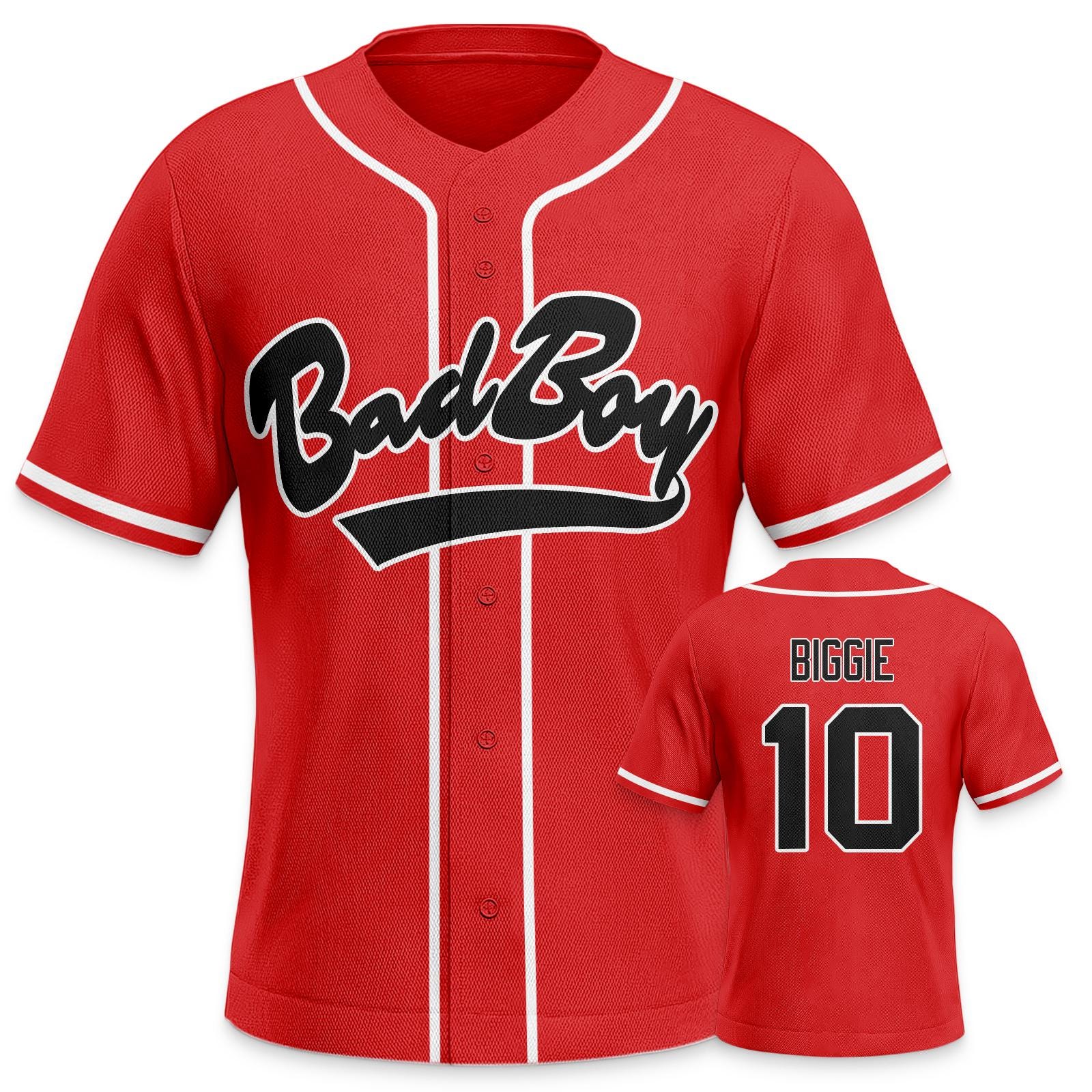 Bad Boy Entertainment biggie ベースボールシャツ Bad Boy Entertainment Biggie Jersey L 20th Anniversary Red