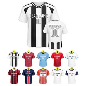 Custom Soccer Jersey Personalized Printed/Embroidered Name Number  Logo, Soccer Club Theme Game Training Shirt Fan Gift for Men Women Youth
