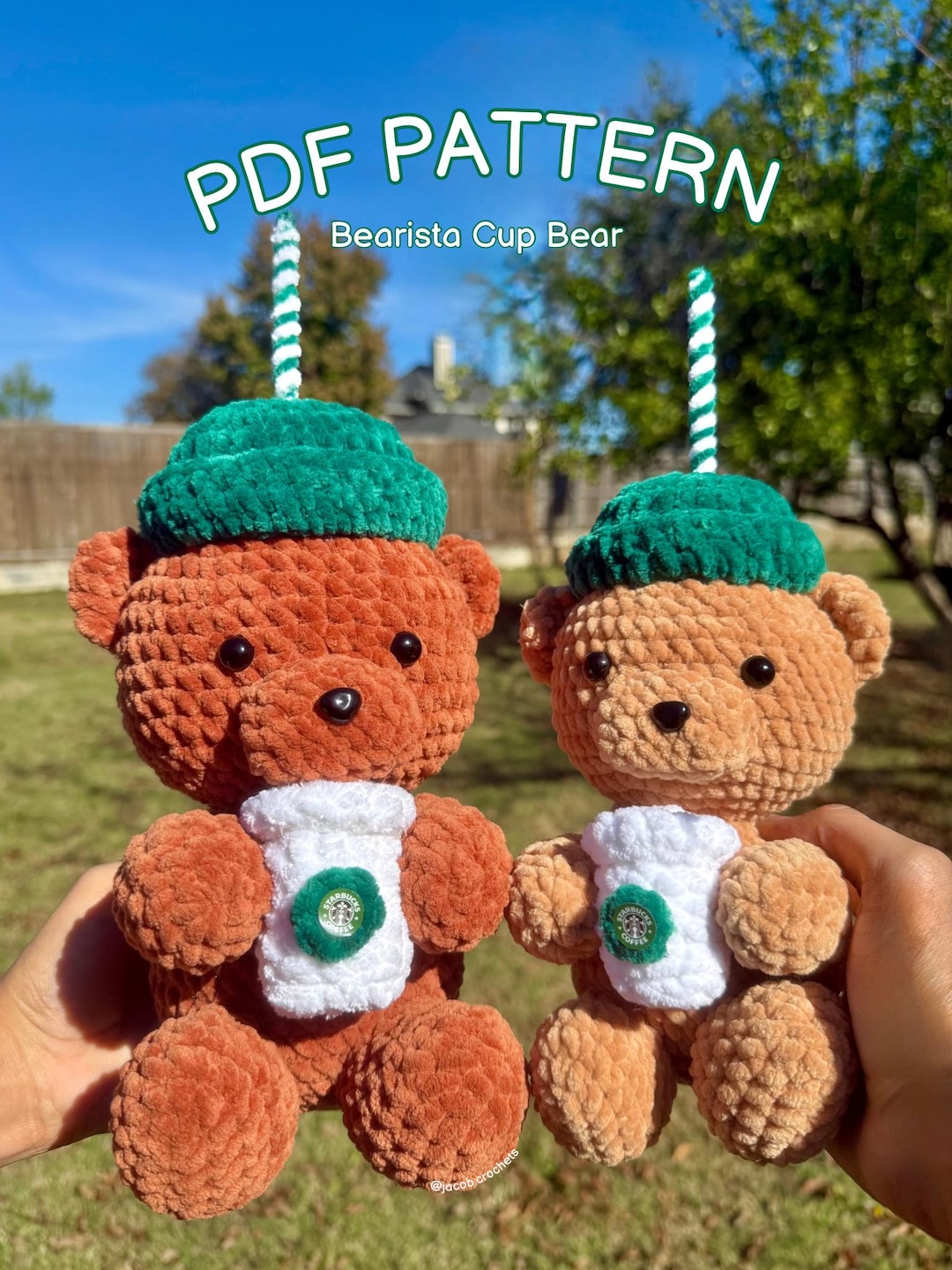 Bears kitchen くったりうさぎさん Crochet Bearista Cup Bear PDF Pattern | Starbucks Bear Amigurumi