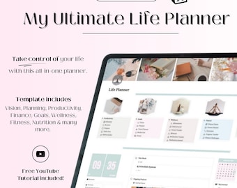 Ultimate Life Planner | Notion Template | Notion Planner | Notion Life Planner | Notion Dashboard | That Girl Planner | Digital Planner