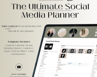 Social Media Content Planner | Notion Planner | Notion Template | Content Calendar | Content Planner | Digital Planner | TikTok Planner