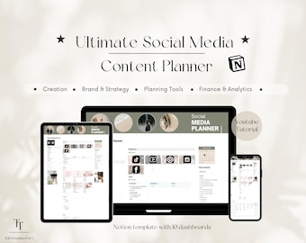 Social Media Content Planner | Notion Planner | Notion Template | Content Calendar | Content Planner | Digital Planner | TikTok Planner