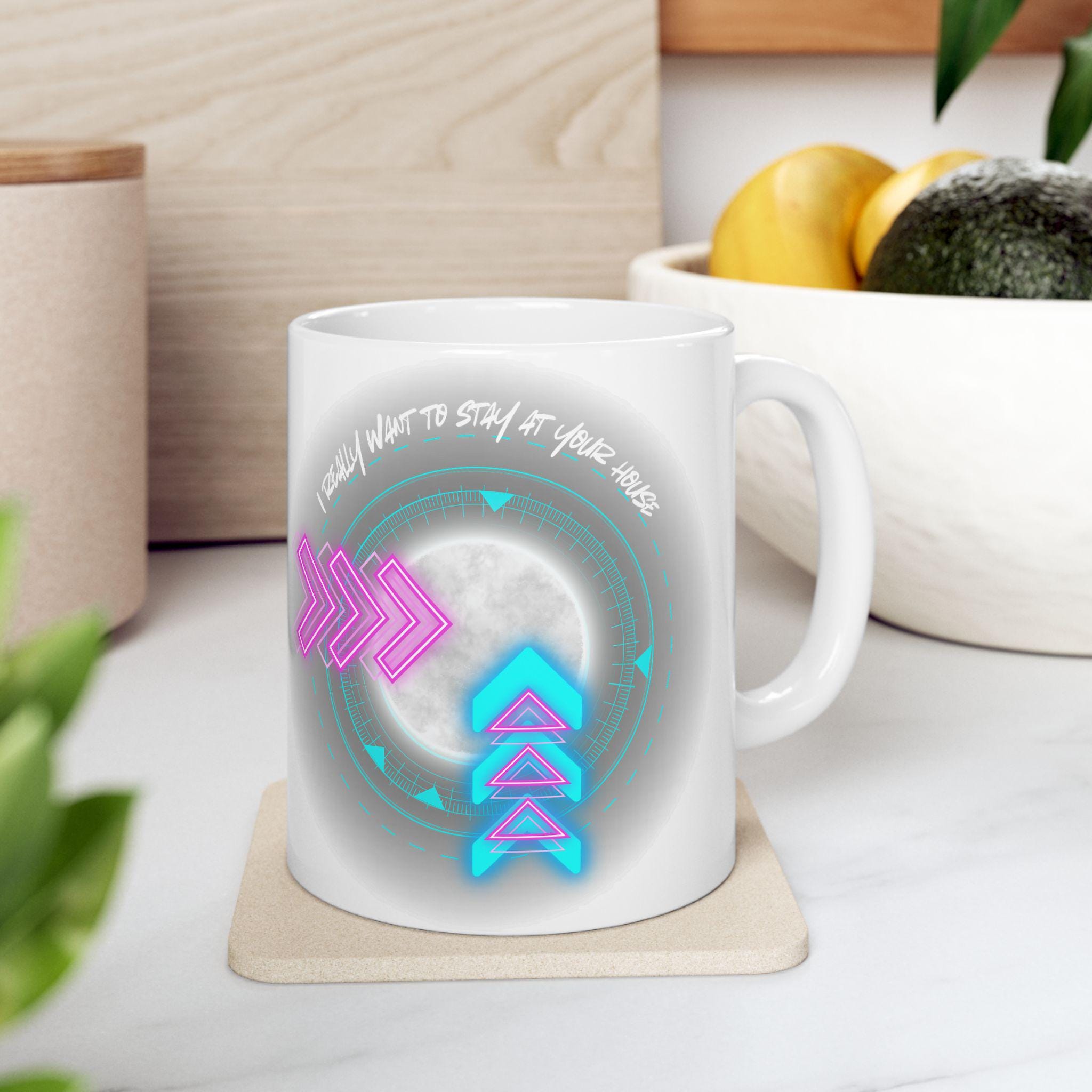 Mug Cyberpunk 2077 - Tasse En Céramique Blanche, Contenance 325 Ml, Idéal Pour Les Fans Du Jeu