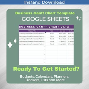 Business Gantt Chart Template - Editable Google Sheets for Project ...