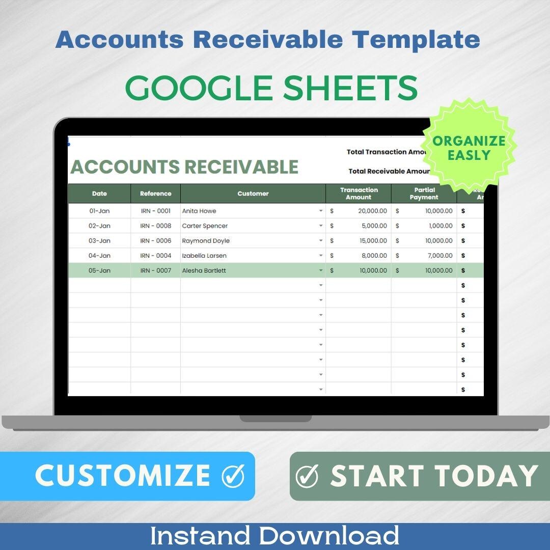 Accounts Receivable Template Editable Google Sheets for Efficient Accounts Receivable Template Editable Google Sheets for Efficient