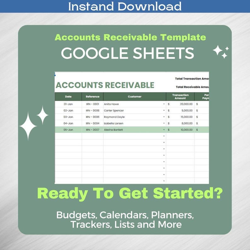Accounts Receivable Template Editable Google Sheets for Efficient Accounts Receivable Template Editable Google Sheets for Efficient