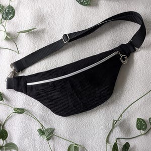 Bauchtasche aus Cord | Umhängetasche | Gürteltasche | Schwarz | Braun