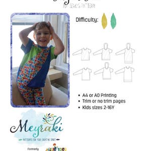 Taylor Tee and Tunic Kids Color Blocked PDF Sewing Pattern