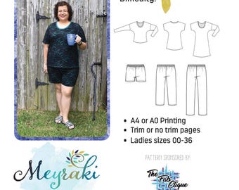 Slumberland Lounge Set Dolman Top and Pants size 00-36 Ladies PDF sewing pattern
