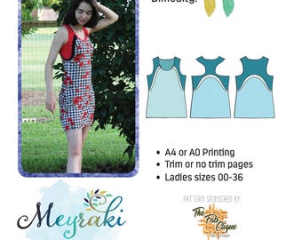10k Racerback Tank Dress, Tunic or Top, PDF sewing pattern