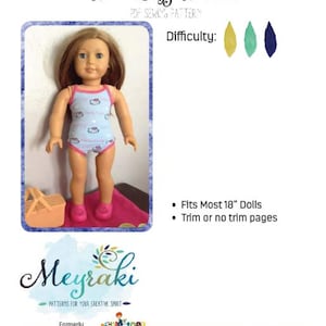Puppe Lazy Daisies Cami und Unterwäsche Set PDF Schnittmuster (Passend für 18"Puppen)