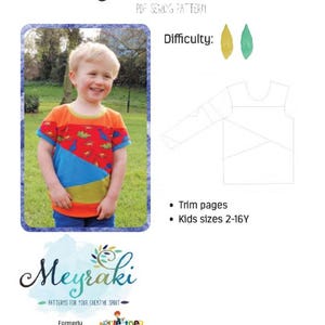 Acute Tee Pi PDF Pattern – Color Block Style, Sizes 2T-18