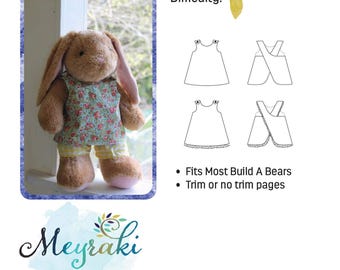Daisy Pinafore Bear PDF sewing pattern fits most Build a Bear
