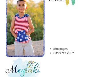 Pickled Pepper Tank kid's sizes 2-18 knit fabric PDF sewing pattern