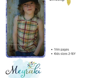 Safari Tank children sizes 2-18 knit fabric PDF sewing pattern