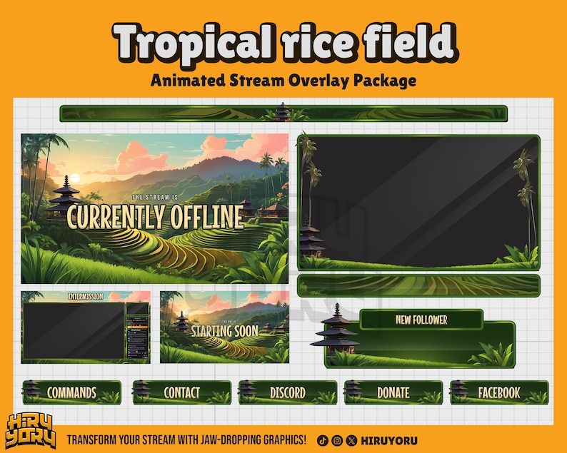 Animation Rice Greenscreen Tropical Rice Field Animated Stream Overlay : Greenery Twitch, Youtube ...