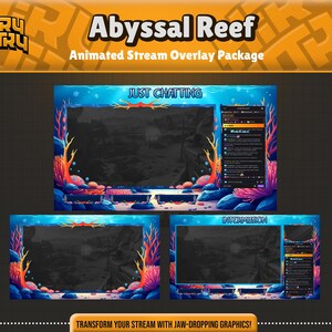 Abyssal Reef Animated Stream Overlay : Coral Theme - Etsy