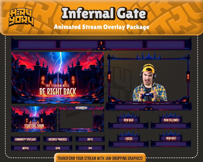 Infernal Gate Animated Stream Overlay : Hell-themed Twitch, Youtube ...