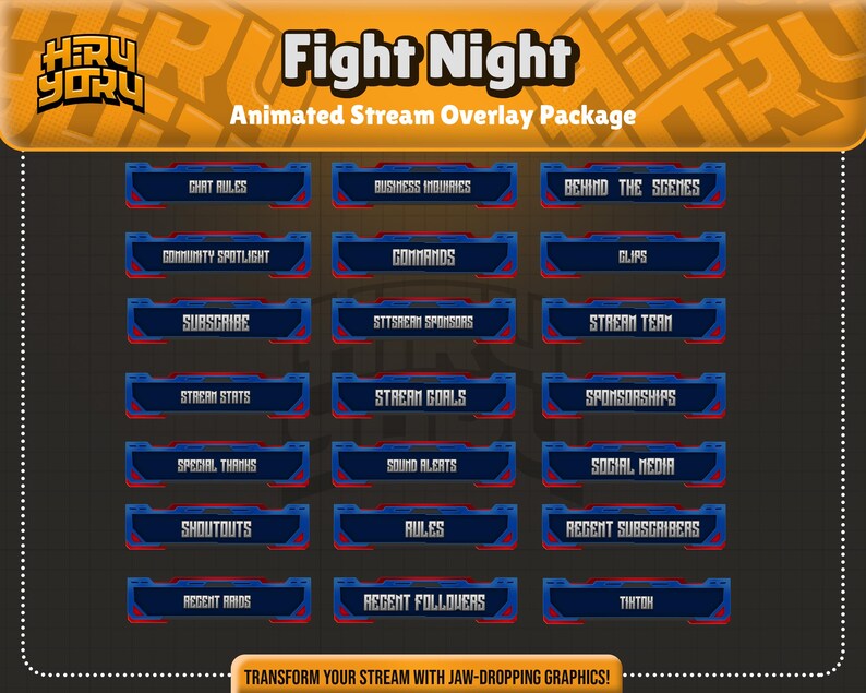 Fight Night Animated Stream Overlay : Boxing Arena Theme - Etsy