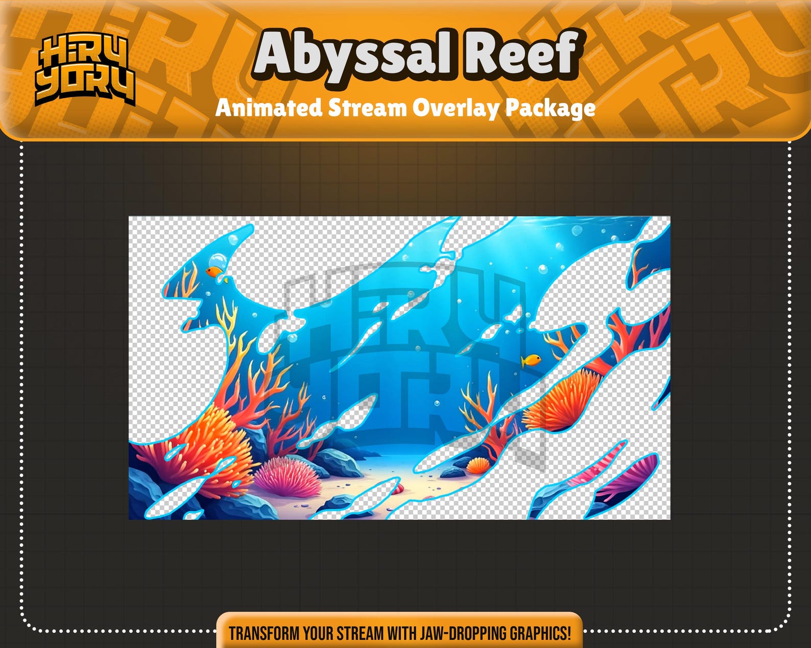 Abyssal Reef Animated Stream Overlay : Coral Theme - Etsy