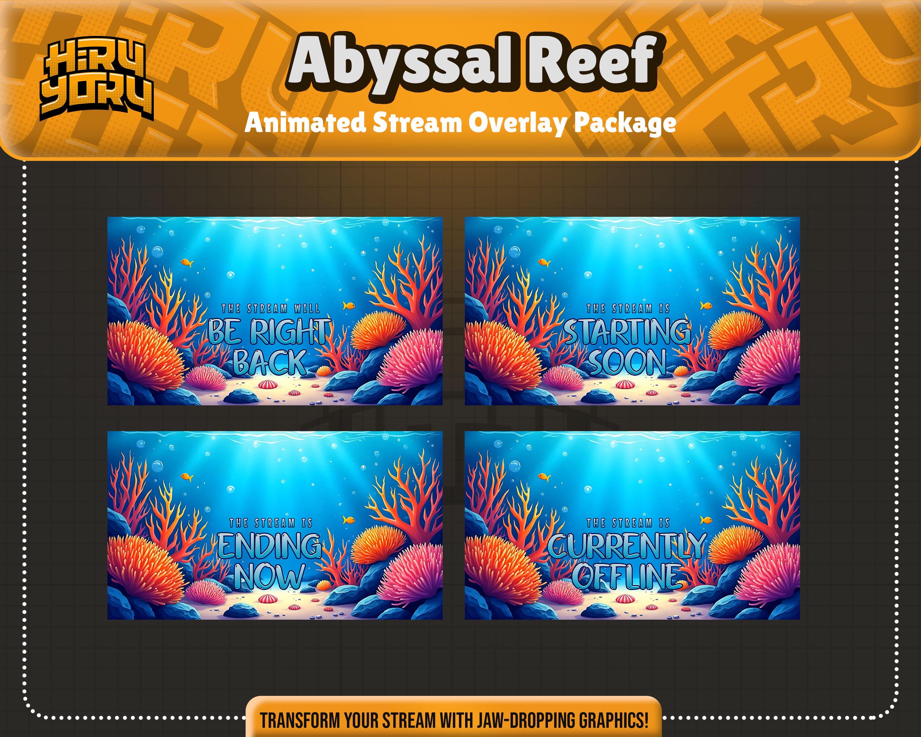 Abyssal Reef Animated Stream Overlay : Coral Theme - Etsy