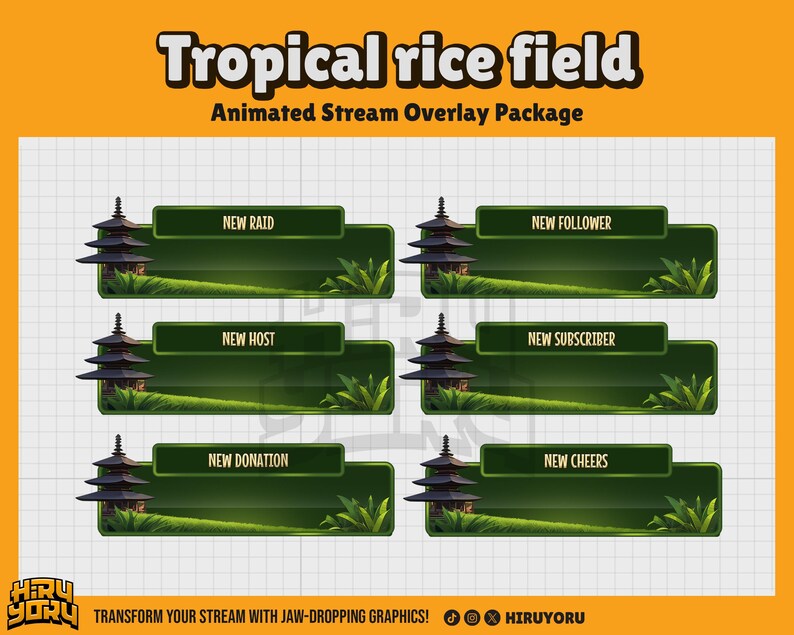 Animation Rice Greenscreen Tropical Rice Field Animated Stream Overlay : Greenery Twitch, Youtube ...
