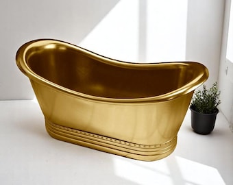 Handmade Brass Clawfoot Bathtub: Antique Hammered Finish Soaking Tub