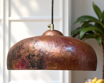 Handmade Rustic Copper Pendant Light: Kitchen Island Lighting