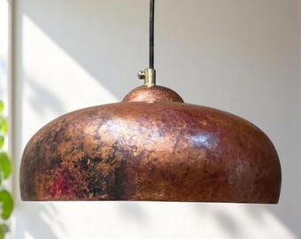 Handmade Rustic Copper Pendant Light: Kitchen Island Lighting