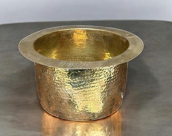 Handcrafted Hammered Brass Bar Sink with Drain