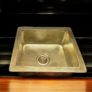 Handmade Hammered Brass Undermount Sink: Rustic Farmhouse Bar Sink
