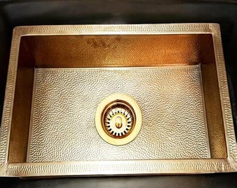 Hand Hammered Unlacquered Brass Kitchen Sink: Undermount Island Sink