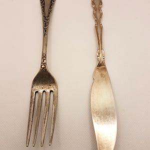 1920s/30s Vintage Steel  Fork & Butter Knife Mix Match Set