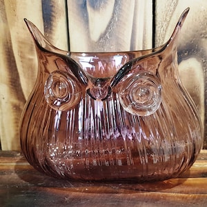 Owl shaped-- Smoked Glass  Flower display Vase
