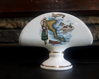 Porta-guardanapos de porcelana 24k de Corfu, Grécia - feito à mão