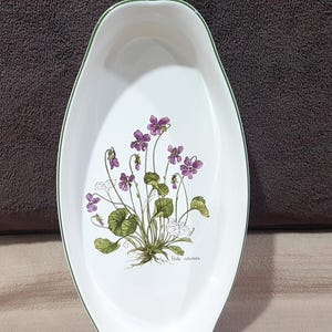Vintage 1980s Ceramic  Ulster Ireland Floral  Oval oven dish