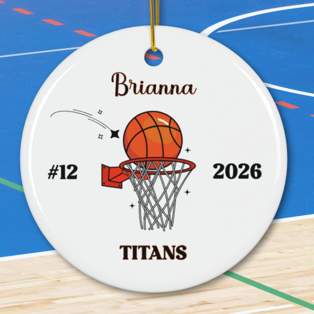 Custom Basketball Ceramic Ornament, Basketball Team Gift Ideas ...