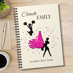 Custom Cheer Coach Spiral Notebook, Coach Gift From Team, Personalized Cheerleading Coach Gift, Cheer Gift Ideas, Cheer Notebook