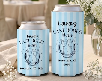 Aangepaste Bachelorette Last Rodeo Can Cooler, vrijgezellenfeest Koozies, Bach-feestgunsten, Bach Weekend gunst, Bach Can Cooler, Girls Trip Favor